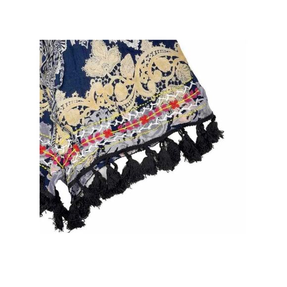 Anthropologie Raga Tassel Off The Shoulder Bohemian Romper Size XS 100% Viscose - Picture 4 of 11